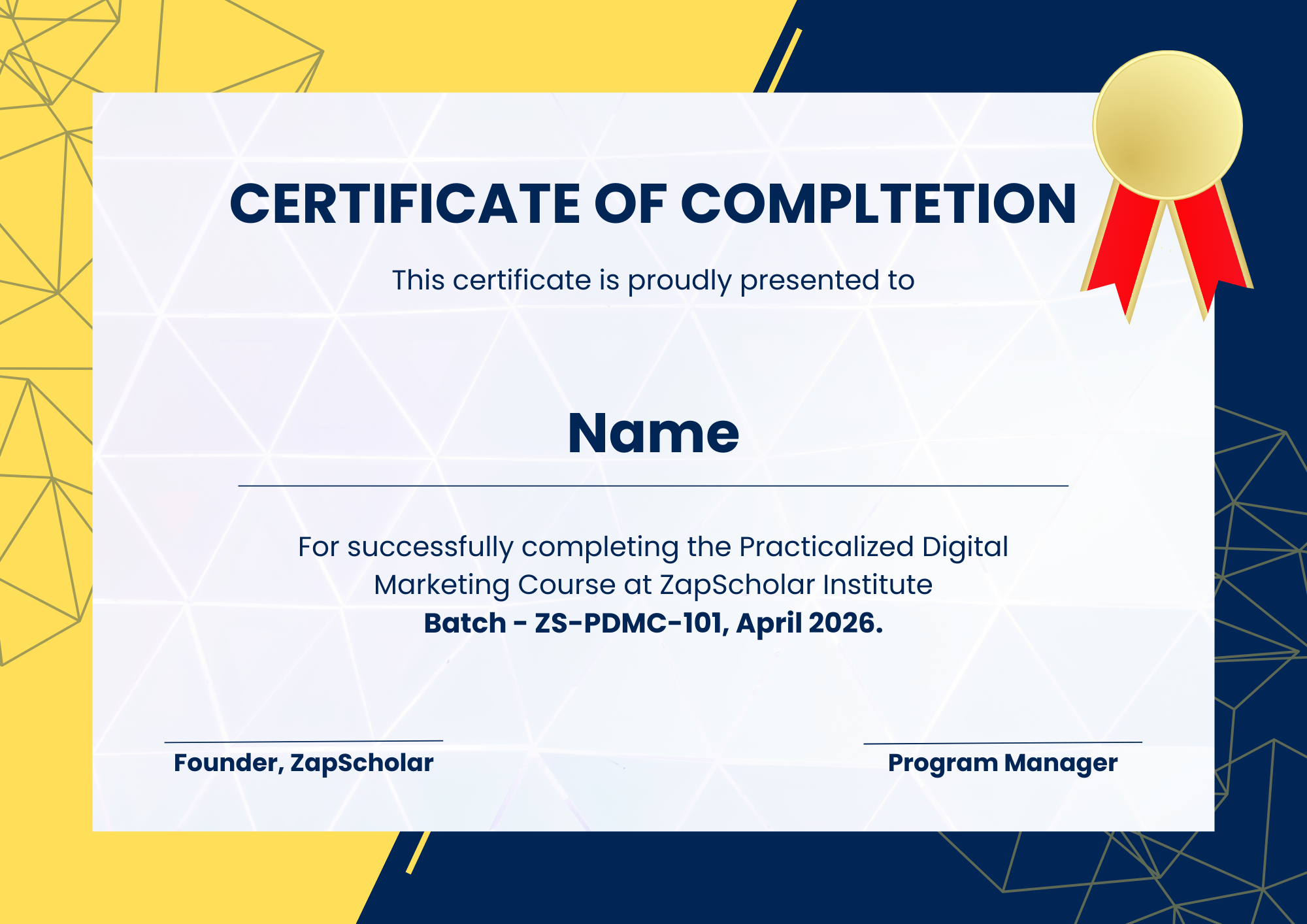 ZapScholar Marketing Certificate